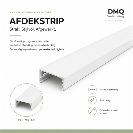 DMQ Afdekstrip Railverlichting 1 meter - Wit