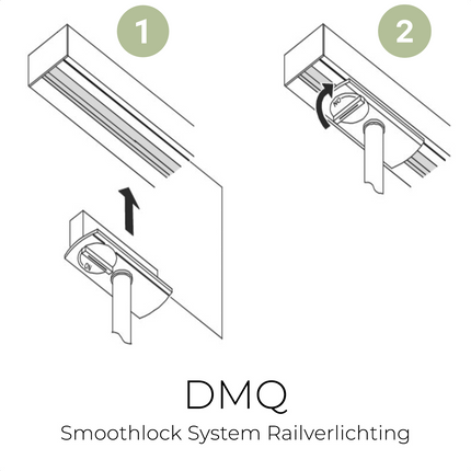 DMQ Complete set Rail - 2 meter - 3x Swift GU10 Railspot 2x Pendel Juna  - Wit