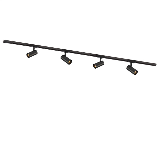DMQ Complete set Rail - 2 meter - 4x Atria GU10 Railspot - Zwart