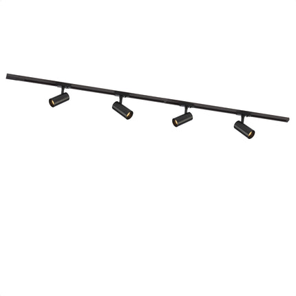 DMQ Complete set Rail - 2 meter - 4x Atria GU10 Railspot - Zwart