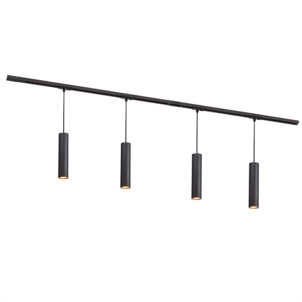 DMQ Complete set Rail - 2 meter - 4x Pendel Juna  - Zwart