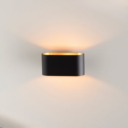 DMQ Coby Oval - Zwart met Goud - Wandlamp