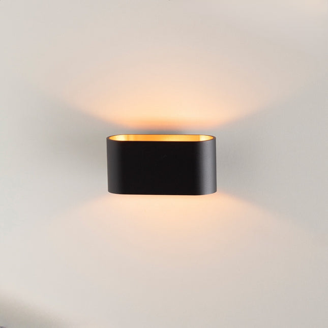 DMQ Coby Oval - Zwart met Goud - Wandlamp