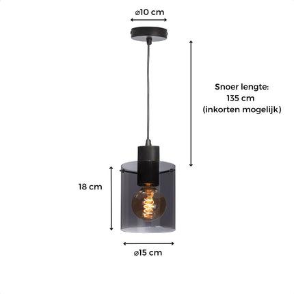 DMQ Elmira Hanglamp Smoke Glass