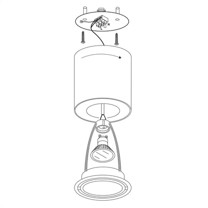 DMQ Plafondspot Badkamer Zwart - Ø 8 cm - IP65 - GU10
