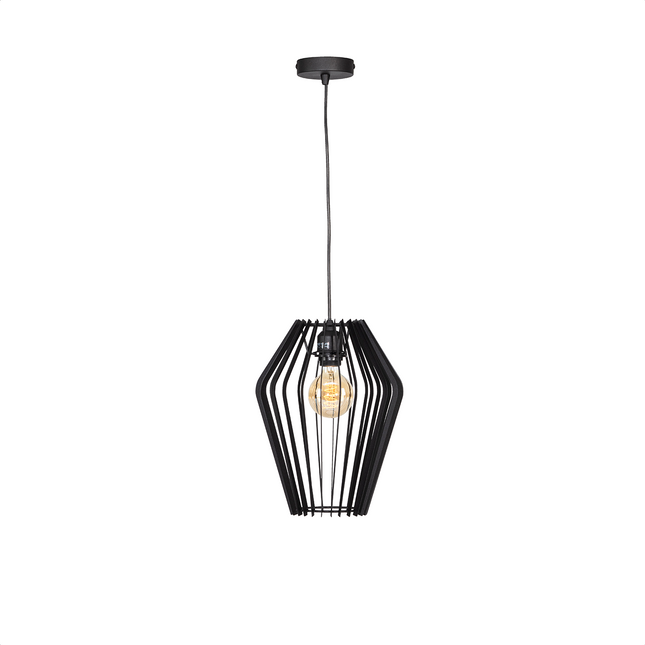 DMQ Duro Hanglamp Zwart – Lamellen Design Ø35 cm – E27