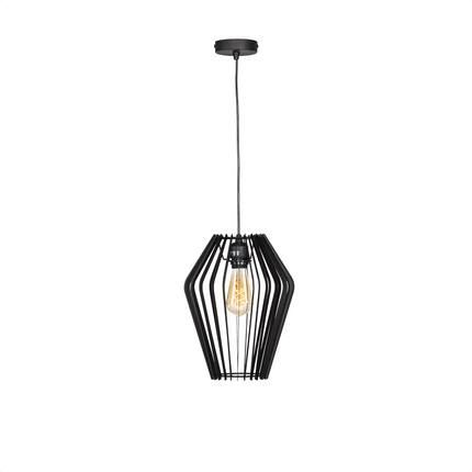 DMQ Duro Hanglamp Zwart – Lamellen Design Ø35 cm – E27