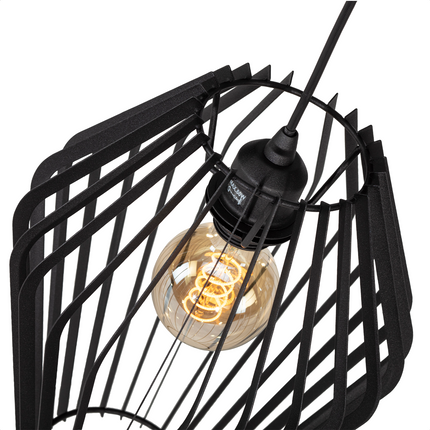 DMQ Duro Hanglamp Zwart – Lamellen Design Ø35 cm – E27