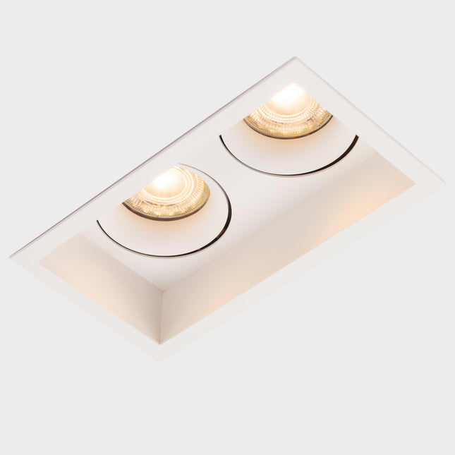 DMQ Inbouwspot GU10 Cubo Twins Vierkant Wit - Extra kleine rand
