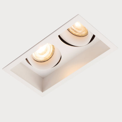 DMQ Inbouwspot GU10 Cubo Twins Vierkant Wit - Extra kleine rand