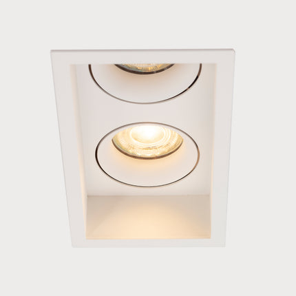 DMQ Inbouwspot GU10 Cubo Twins Vierkant Wit - Extra kleine rand