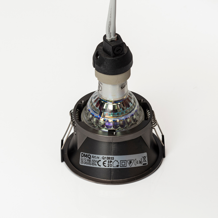 DMQ Inbouwspot GU10 Luna Rond Geborsteld gunmetal - Extra kleine rand