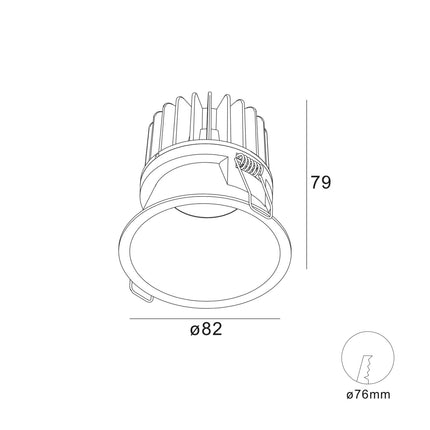 DMQ Inbouwspot IP54 LED Luna Rond Geborsteld brons - Extra kleine rand
