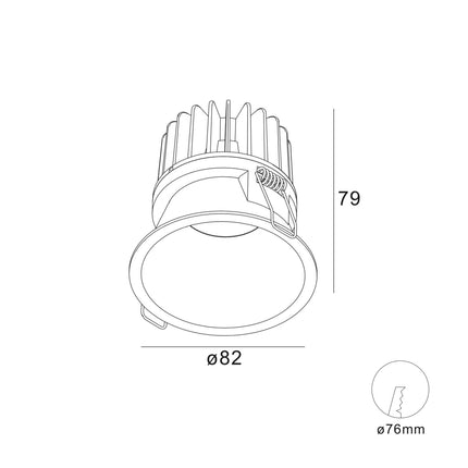DMQ Inbouwspot IP54 LED Luna Rond Zwart - Extra kleine rand