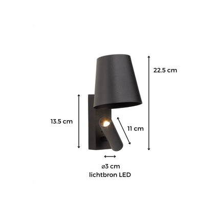 DMQ Nachtlamp LED met kap - Zwart