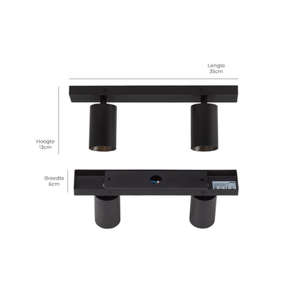 DMQ Plafondspot Elmont 2 Zwart