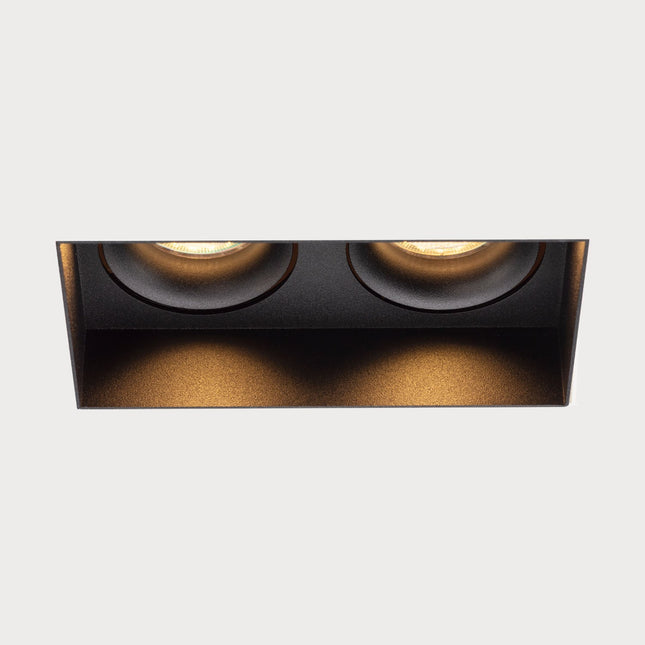 DMQ Trimless inbouwspot GU10 Rezo Twins vierkant zwart