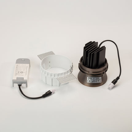 DMQ Trimless inbouwspot Moon 1 Rond Geborsteld brons - LED IP54