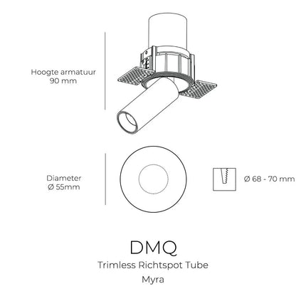 DMQ Trimless richtspot Myra LED - Brute Aluminium (DMQ x Firm)