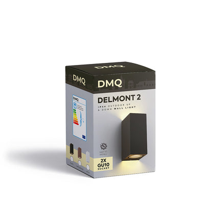 DMQ Wandlamp buiten Delmont 2 Mat Brons