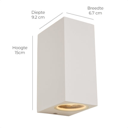DMQ Wandlamp buiten Delmont 2 Wit