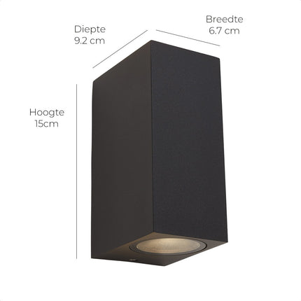 DMQ Wandlamp buiten Delmont 2 Zwart