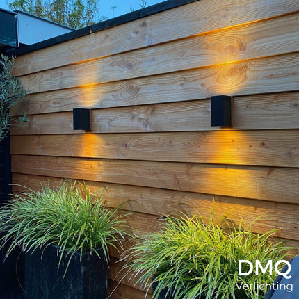 DMQ Wandlamp buiten Delmont 2 Zwart