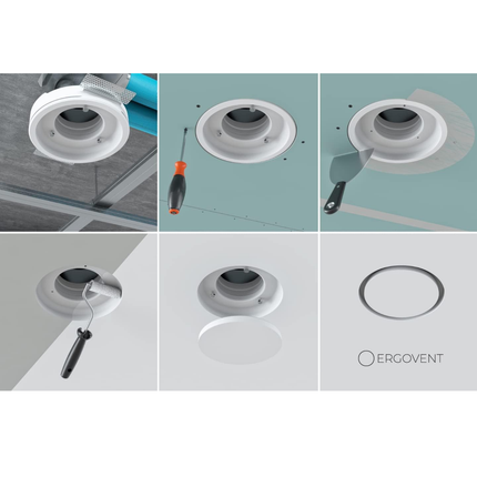 Ergovent instucbaar frameloos ventilatieventiel rond 125 mm