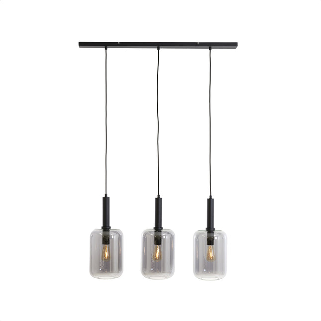 Light & Living Hanglamp 3L LEKAR Smoke Glas